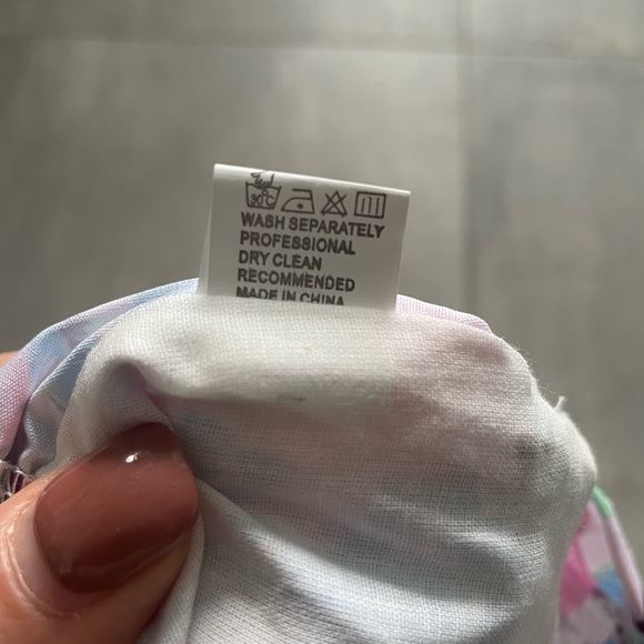 Blue Pink White Floral Baby Romper - Picture 5 of 5